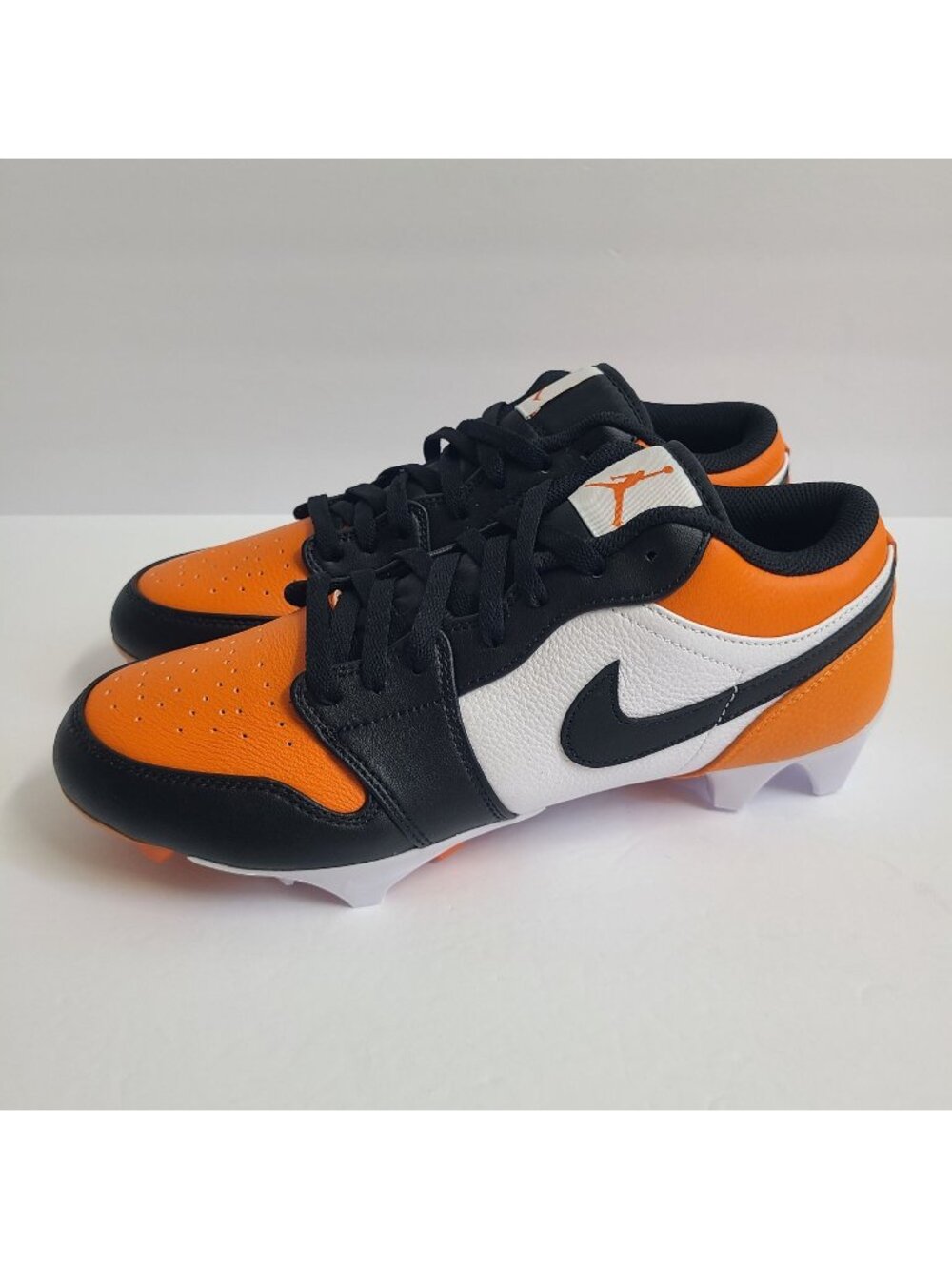 NEW Nike Air Jordan 1 Low TD Football Cleats FJ6245-801 Size 10 Orange Black #1